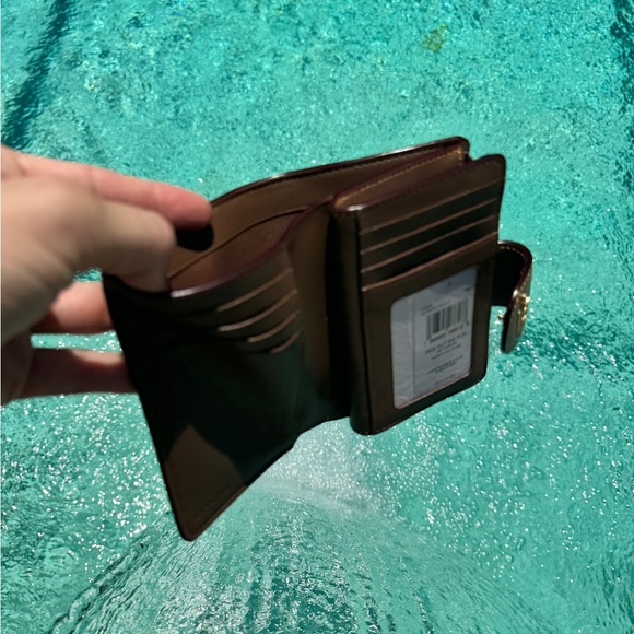 Coach Medium Corner Zip Wallet In Brown Signature Canvas With Floral Print - Picture 11 of 11